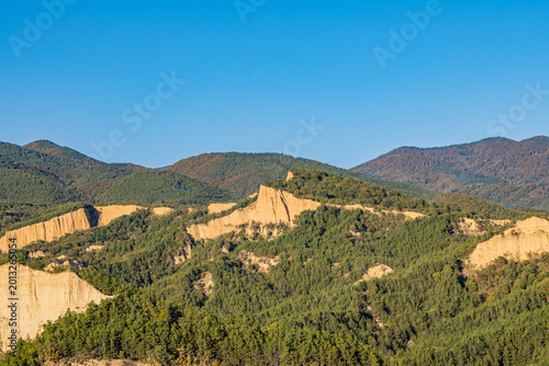 Sandstone cliffs in the mountains of Bulgaria.
