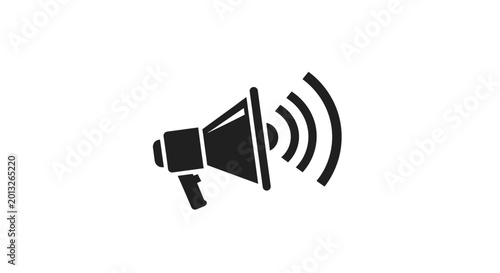 Bild auf Leinwand Black megaphone with sound waves icon.