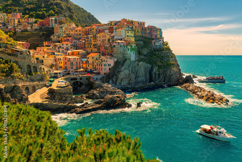manarola cinque terre italy travel destination on a sunny day