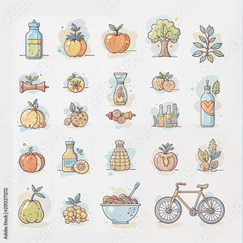 set of food icons