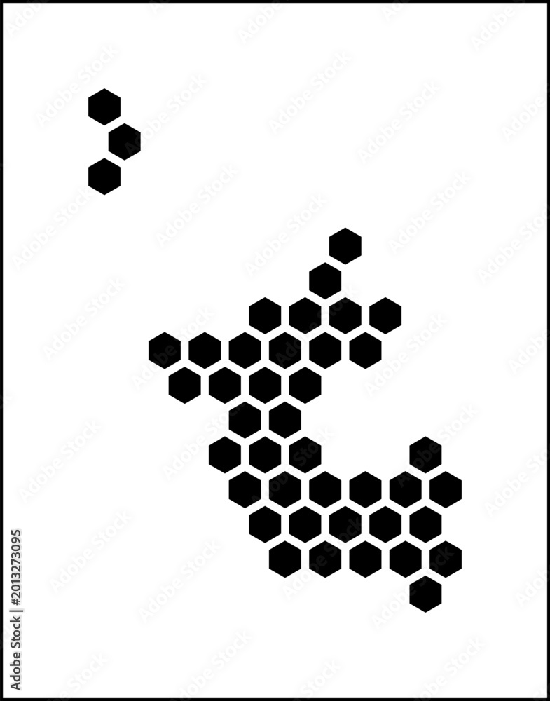Fototapeta premium Dadra and Nagar Haveli hexagon map. Plain black and white dotted shape template. State tiny hexagon cells. Dadra and Nagar Haveli flat honeycomb template. Vector Illustration.