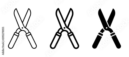 Tableau sur toile Garden Shears Vector Icons Set, Pruning Tools, Cutting Equipment, Landscape Main