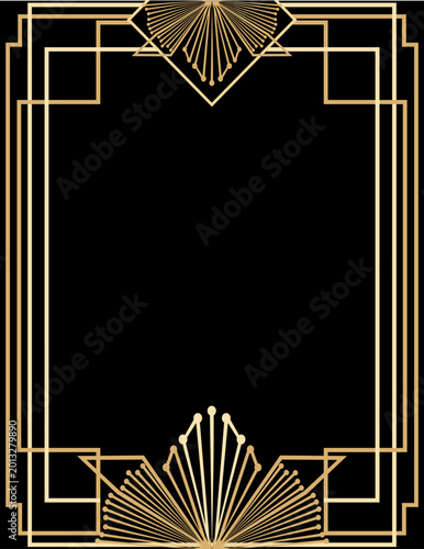 Art Deco Ornamental Border, ornament vector, decorative border, art deco ornament, art nouveau illustration, ornamental corner, packaging border vector, frame, vintage, border, design
