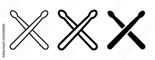 Foto Drumsticks Vector Icons Set, Crossed Drumsticks Symbols, Music Percussion Instru