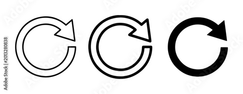 Fotografía Circular Arrows Icons, Refresh Reload Symbols, Repeat Cycle Graphics, Set of Thr