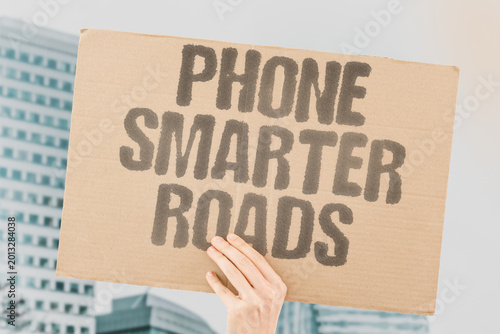 Obraz na płótnie "Phone Smarter Roads" National digital infrastructure investment has dramatically outpaced funding for physical transportation networks