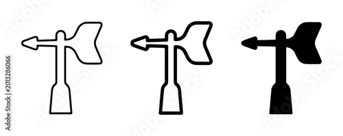 Foto Weather Vane Icons, Wind Direction Indicator Symbols, Nautical and Meteorologica