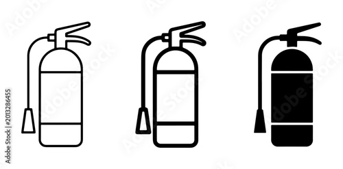 Foto Fire Extinguisher Icons Set, Safety Equipment Vector Graphics, Emergency Respons