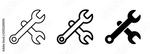 Obraz na płótnie Wrench Icons Set, Mechanical Tools Vector Graphics, Repair and Maintenance Symbo