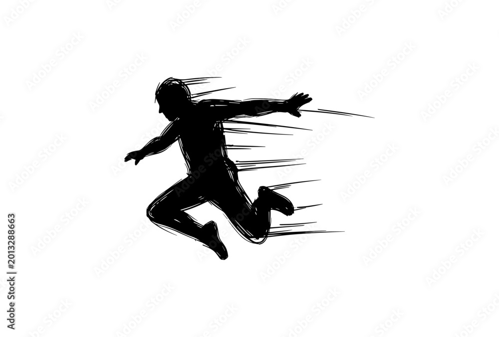 Fototapeta premium Dynamic Runner Silhouette