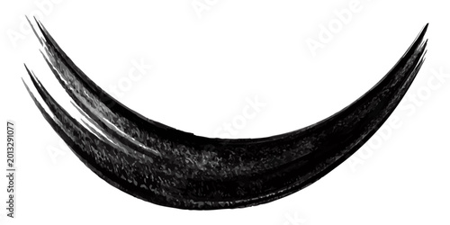 Konstfotografi Abstract grunge brush stroke made with slack acrylic paint, isolated on white