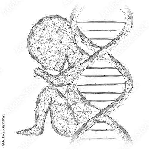 Tableau sur toile An embryo combined with a DNA helix