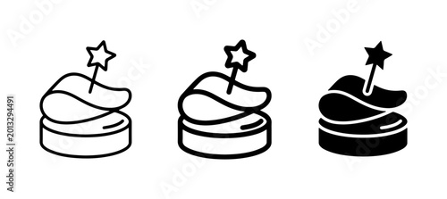 Foto Appetizer Icons: Canape, Swirl Cream, Star Topper, Party Food Vector Set
