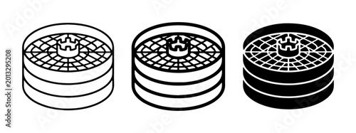 Photos Food Dehydrator Trays Set, Stackable Drying Racks, Kitchen Appliance Icons, Blac