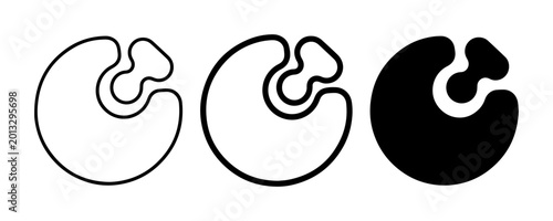 Bild auf Leinwand Enzyme Structure Icons, Molecular Biology Graphics, Protein Shape Vector Set