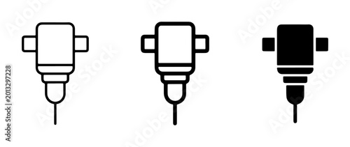 Φωτογραφία Jackhammer Icons, Construction Tool Vector Graphics, Demolition Equipment Symbol