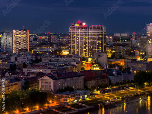 Photography Bratislava Skyline at Night Viewed from UFO Observation Deck