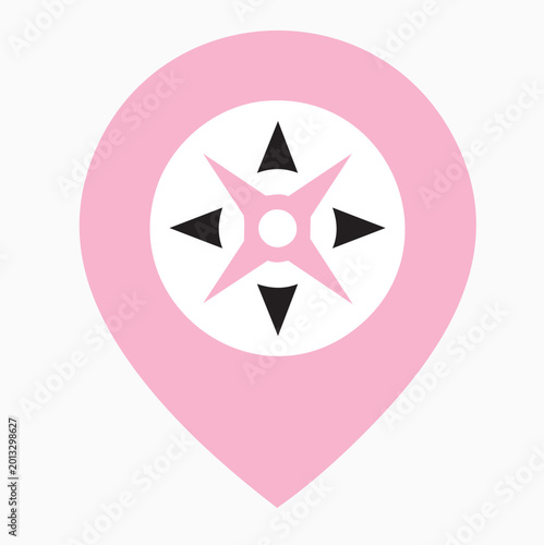 Free Download Map Pin location icon in 2 colors pink and black, with white background - GFXLoad