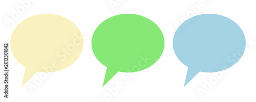 Pastel Speech Bubble Vector Set in Yellow, Green and Blue. Ideal for socialmedia,webdesign,marketing,presentation,appdesign,advertising,infographic,ui,poster,blog