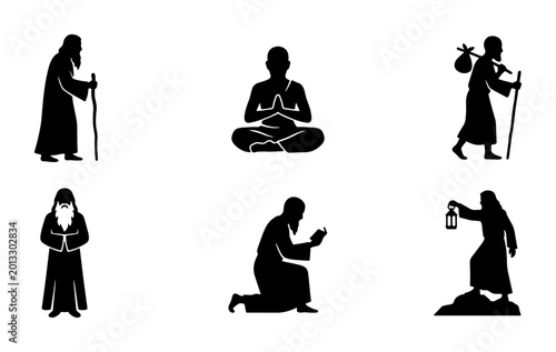 Photos Spiritual Figures Silhouette Collection: Monks, Ascetics, Pilgrims, and Mystics