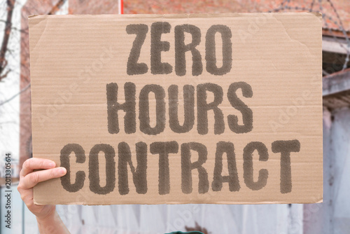 Quadro em tela "Zero Hours Contract" Zero-hour contracts deprive workers of income predictability while maintaining full employer scheduling control