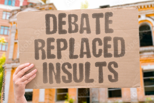 Vászonkép "Debate Replaced Insults" Online political discussion has degenerated from substantive argument