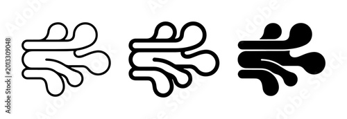 Bild auf Leinwand Abstract Flowing Shapes Icon Set, Organic Fluid Lines, Smooth Curves, Modern Des