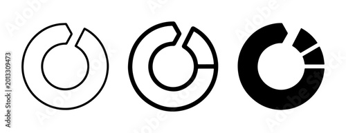 Schilderij op canvas Donut Chart Icons, Progress Circle Graphics, Data Visualization Elements, Busine