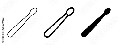 Photos Drumstick Icons Set, Percussion Instrument Vector Graphics, Music Beat Symbols,