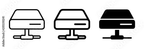 Bild auf Leinwand Network Server Icons, Data Storage Symbol, Cloud Computing Icon Set, Database Te