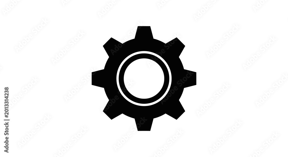 Obraz premium Black gear icon isolated on white background