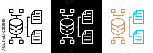 Photos Data Model on white and black background