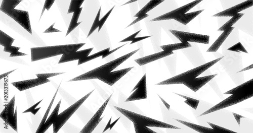 Bild auf Leinwand Abstract black and white jagged lightning pattern