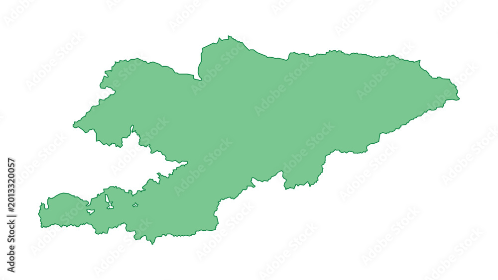 Fototapeta premium Kyrgyzstan outline green