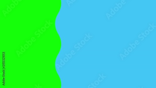 Minimalistic 2D Wavy Transition on Green Screen in 4K 
