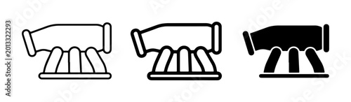 Foto Cannon Icons, Military Weapon Symbols, Historical Artillery Vector Graphics, Vin