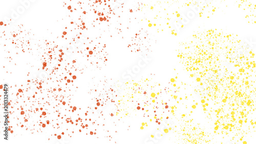 Red and Yellow Paint Splatter Dust, Fire Color Particle Spray Isolated on Transparent Background, Abstract Grungy Ink Splash for Dynamic Design