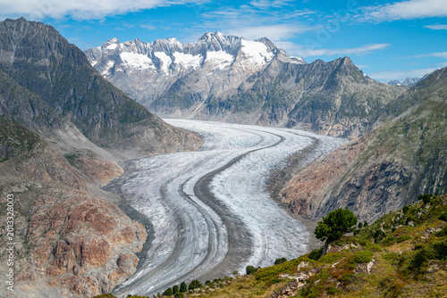 Fotografie The beautiful landscape of Aletsch Glacier in Switzerland