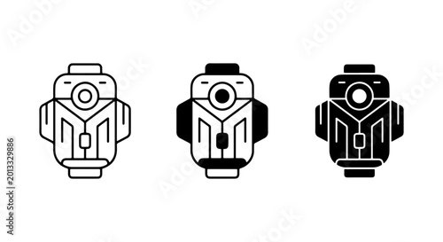 Retro Camera Icons, Vintage Photography Equipment, Classic Device Symbols