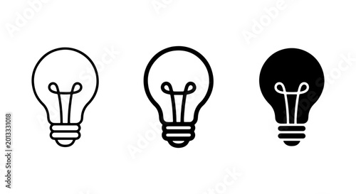 Cuadro en lienzo Lightbulb Icons Set: Idea Generation, Innovation, Solution Concepts