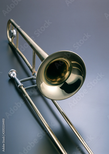 Canvas Print silver trumpet isolated on white