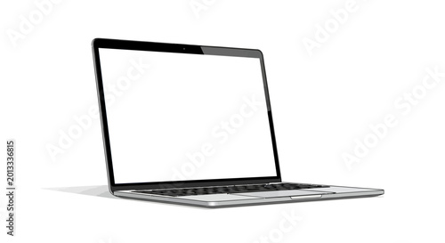 Laptop computer with screen on.