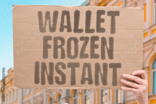 Schilderij op canvas "Wallet Frozen Instant" Digital currency accounts can be suspended without judicial oversight