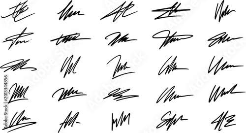 Konstfotografi Diverse Collection of Abstract Black Signatures