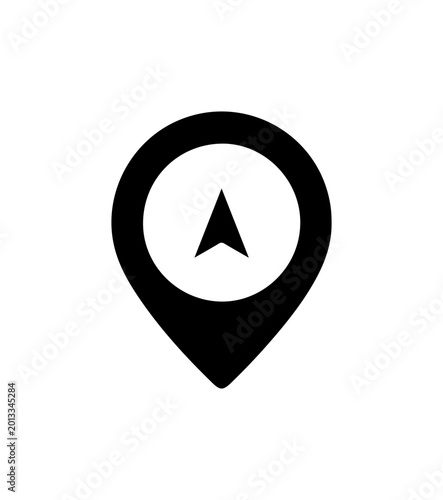 Free Download Black Bold Compass Pinpoint Marker Icon - GFXLoad