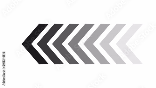 Animated Leftward Chevron Arrows with Dynamic Swipe. 4K Video