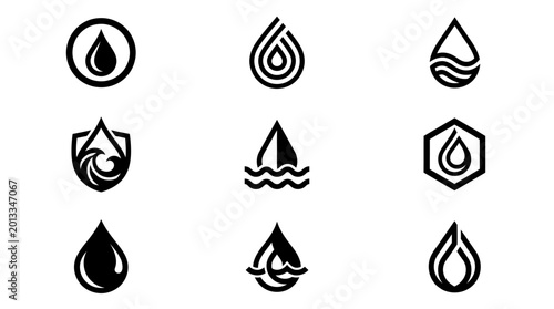 Water Drop Icons and Symbols.