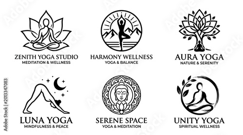 Yoga Studio Logo Designs Collection.