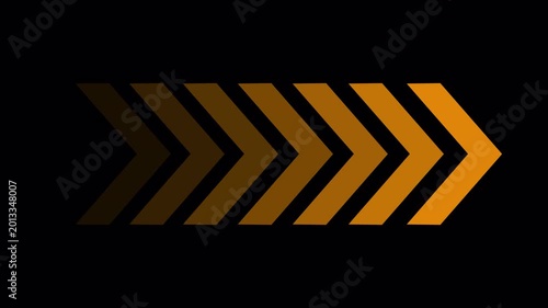 Glowing Orange Rightward Arrows Sequence for Dynamic Swipe. 4K Video