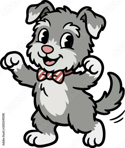 Bild auf Leinwand Ilustração digital de um cachorrinho fofo em estilo cartoon, com expressão amigável e traços suaves